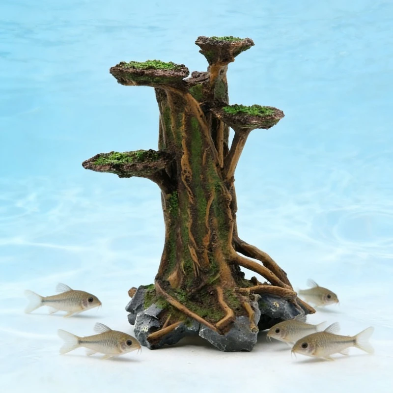 Artificial Moss Tree Driftwood - Aquarium Plant Roots ulasan dan harga
