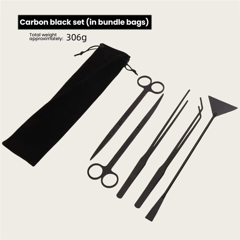 IALJ-Long Black Stainless Stee - Planted Aquarium Tool Kit ulasan dan harga